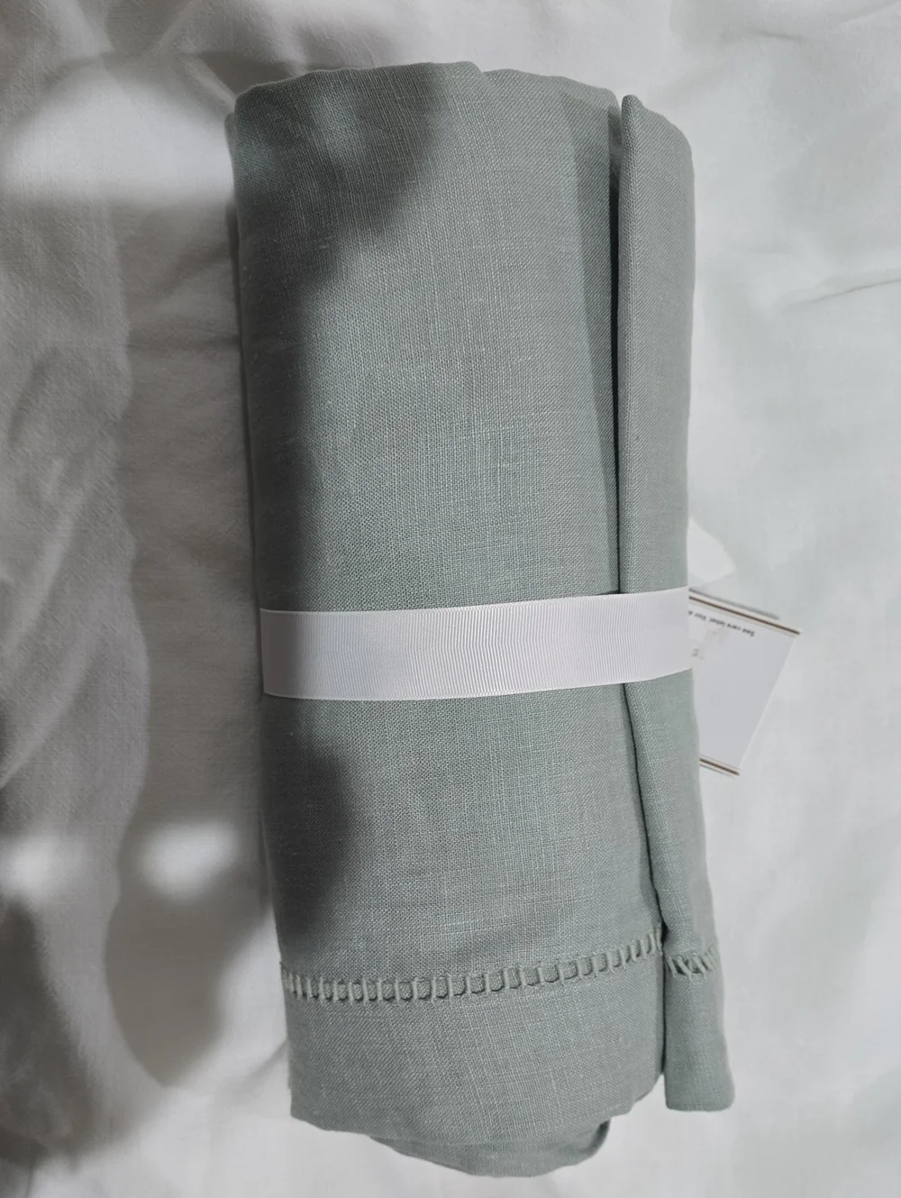 High Quality Nwt Pottery Barn Hemstich Linen Tablecloth 70x108 Inches
